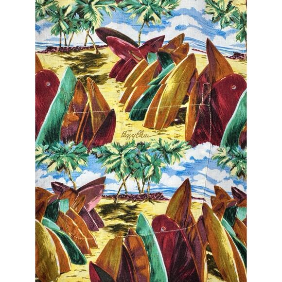 VTG 90s Reyn Spooner Mens Hawaiian Peggy Chun Aloha Camp Shirt XL Tiki Pop Art - Picture 9 of 10